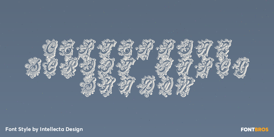 Centennial Script Fancy Shadow Poster