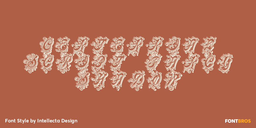 Centennial Script Fancy Shadow Poster