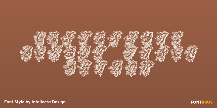 Centennial Script Fancy Shadow Poster