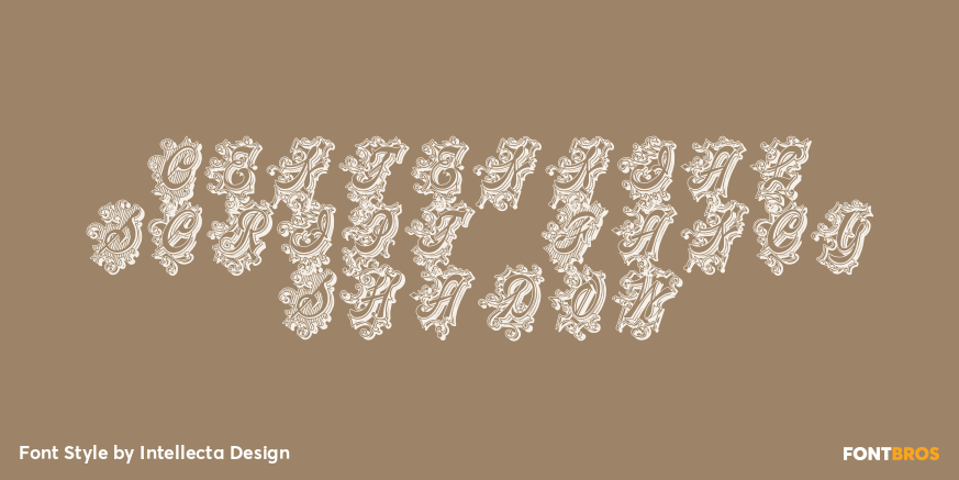 Centennial Script Fancy Shadow Poster