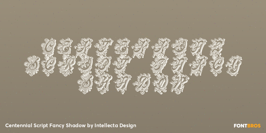 Centennial Script Fancy Shadow Poster