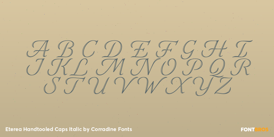Eterea Handtooled Caps Italic Font Poster #1