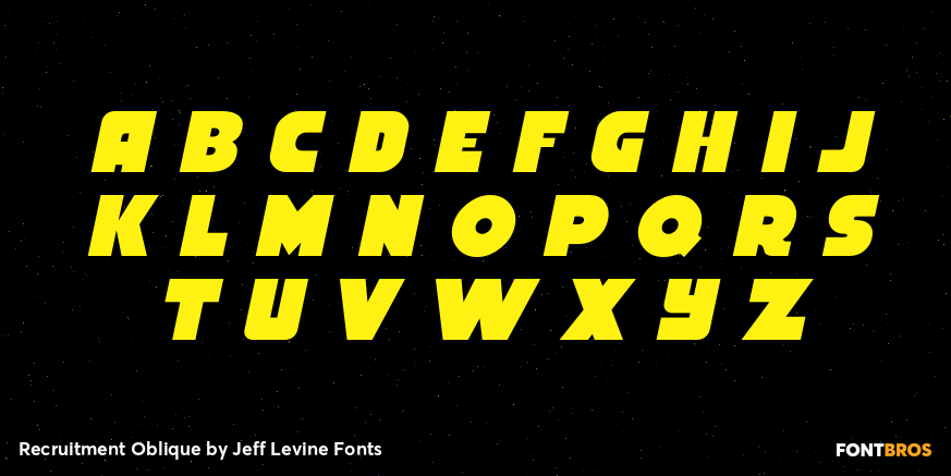 Recruitment Oblique Font Poster #3