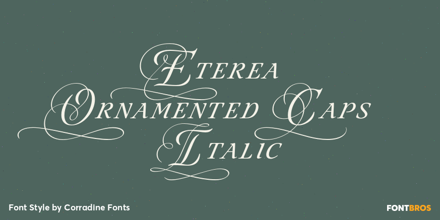 Eterea Ornamented Caps Italic Poster