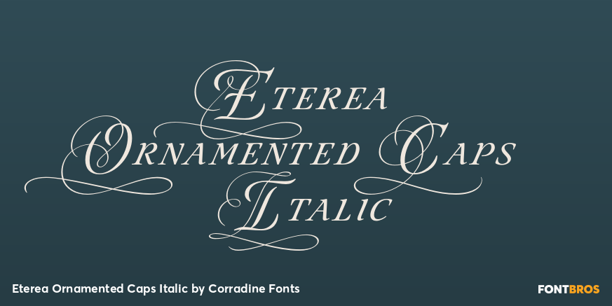 Eterea Ornamented Caps Italic Poster