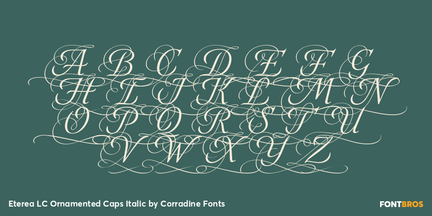 Eterea LC Ornamented Caps Italic Font Poster #2