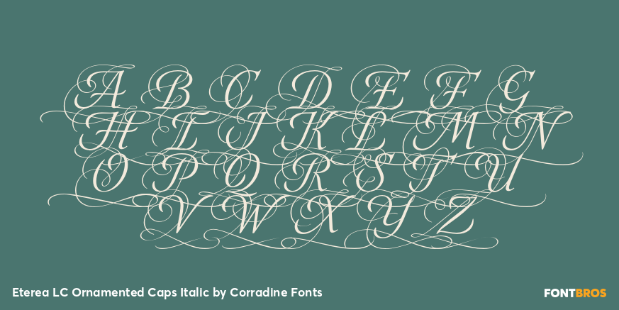 Eterea LC Ornamented Caps Italic Font Poster #1