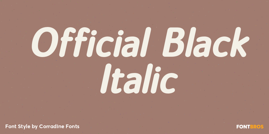 Official Black Italic Font Poster #1