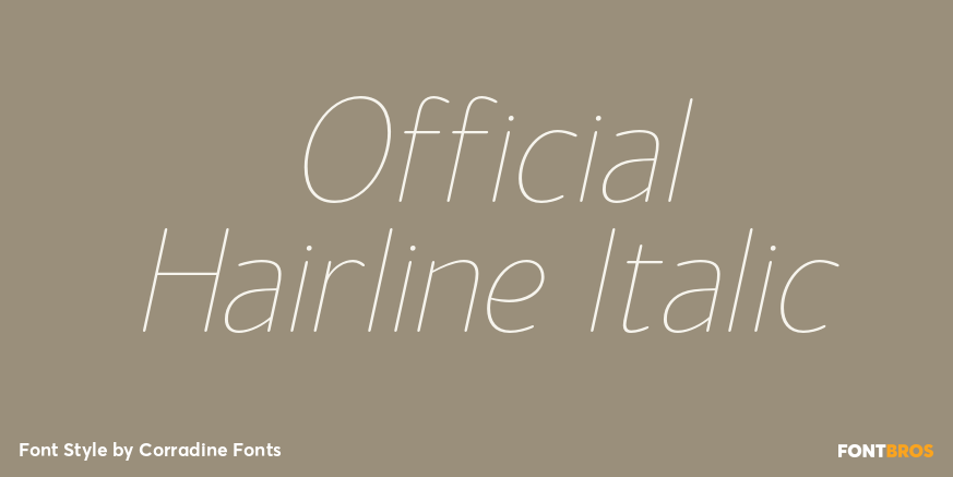 Official Hairline Italic Font Poster #1