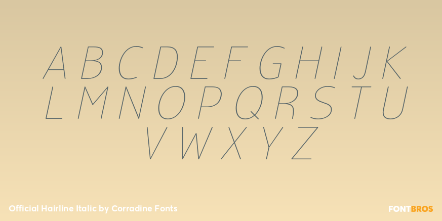 Official Hairline Italic Font Poster #2