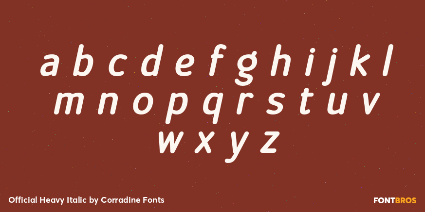 Official Heavy Italic Font Poster #1