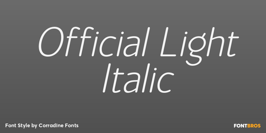 Official Light Italic Font Poster #1