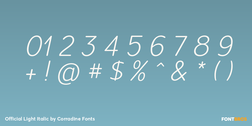 Official Light Italic Font Poster #1
