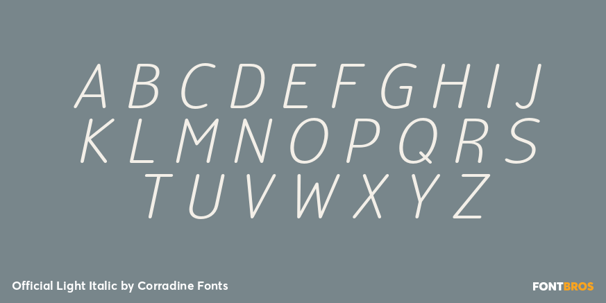Official Light Italic Font Poster #2