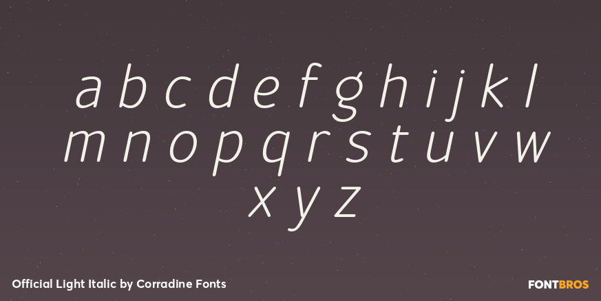 Official Light Italic Font Poster #3