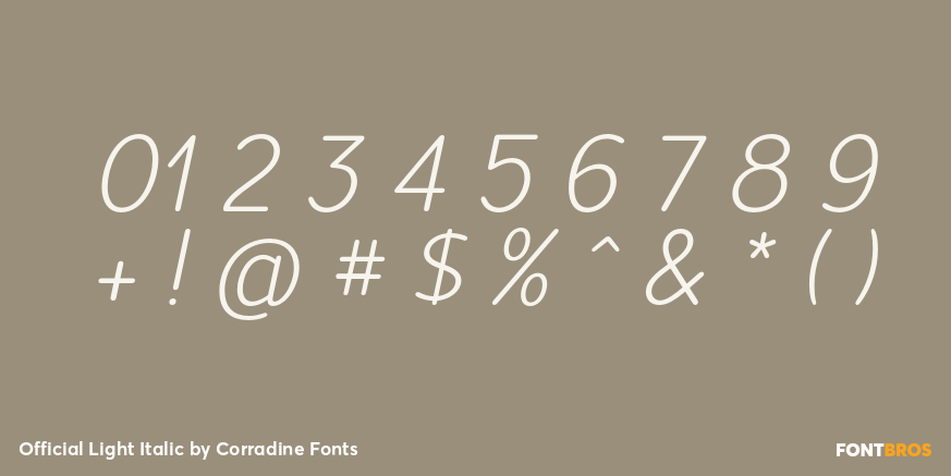 Official Light Italic Font Poster #4