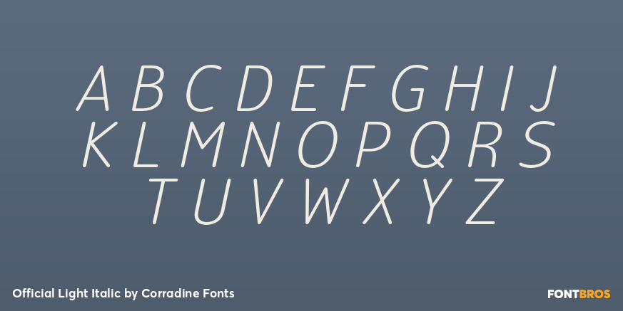 Official Light Italic Font Poster #1