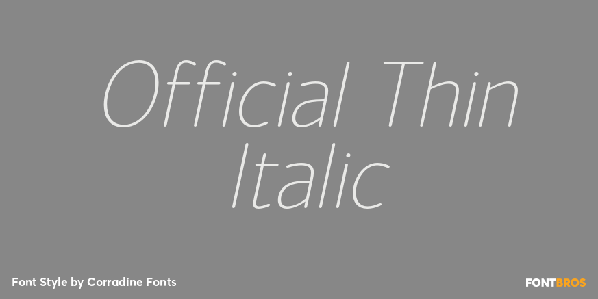 Official Thin Italic Font Poster #1