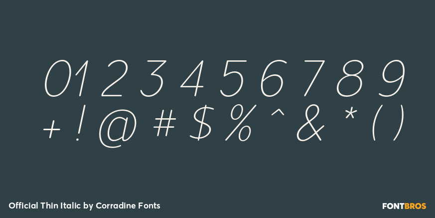 Official Thin Italic Font Poster #4
