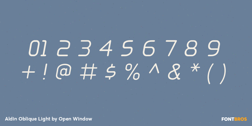 Aldin Oblique Light Font Poster #1