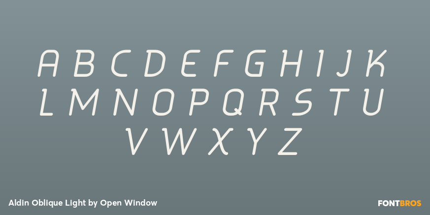 Aldin Oblique Light Font Poster #1