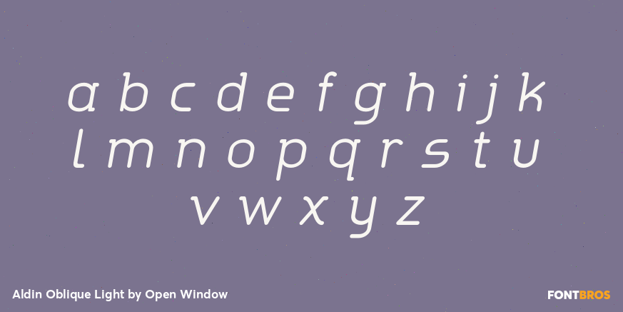 Aldin Oblique Light Font Poster #1
