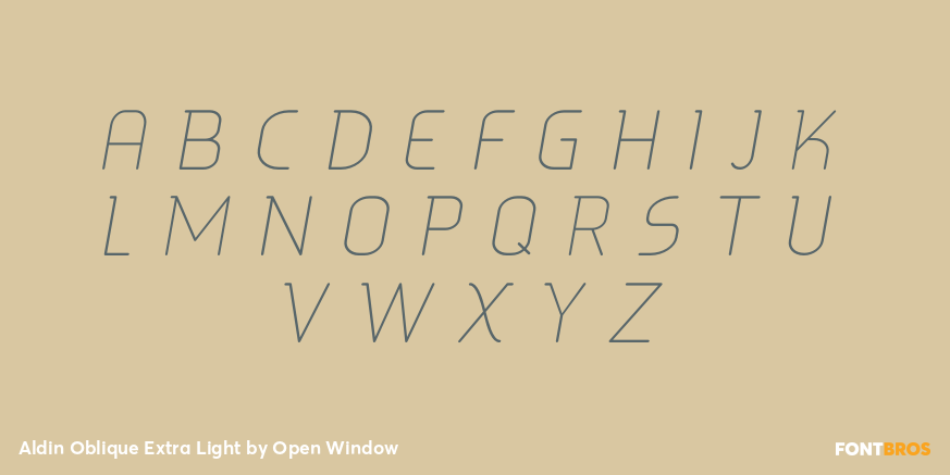 Aldin Oblique Extra Light Font Poster #2