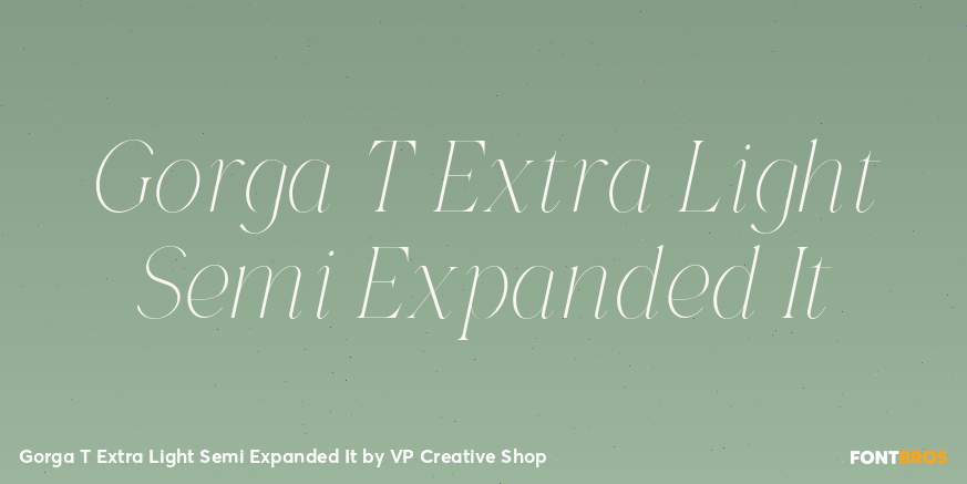 Gorga T Extra Light Semi Expanded It Font Poster #1