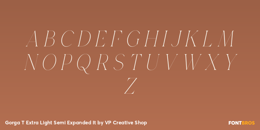 Gorga T Extra Light Semi Expanded It Font Poster #2