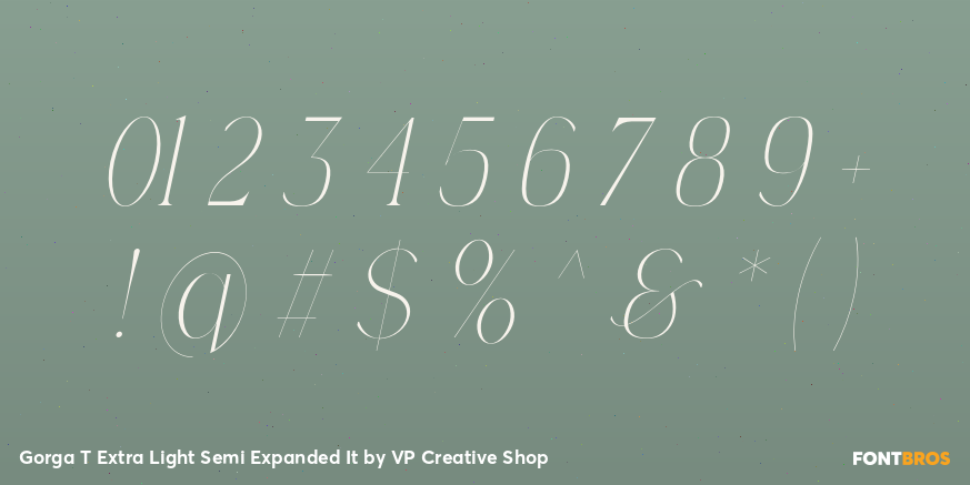 Gorga T Extra Light Semi Expanded It Font Poster #4