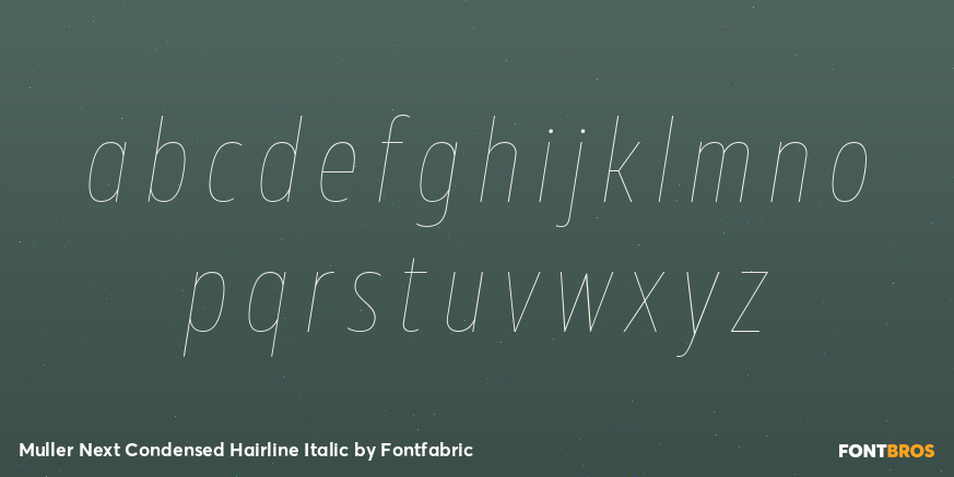 Muller Next Condensed Hairline Italic Font Poster #3