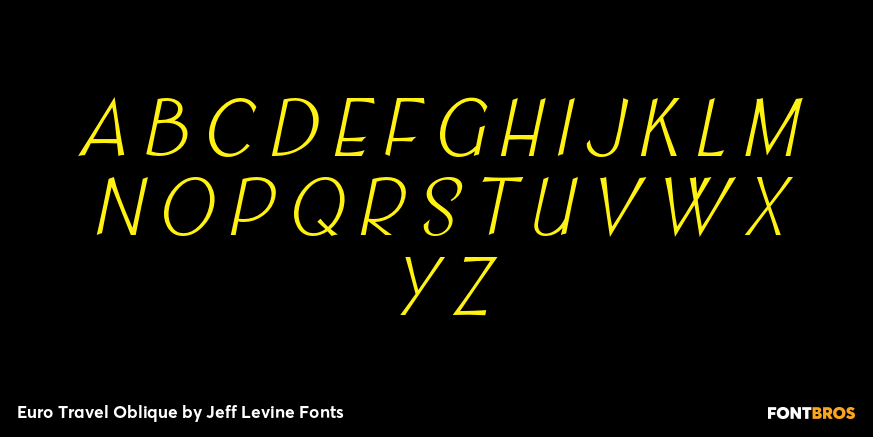 Euro Travel Oblique Font Poster #2