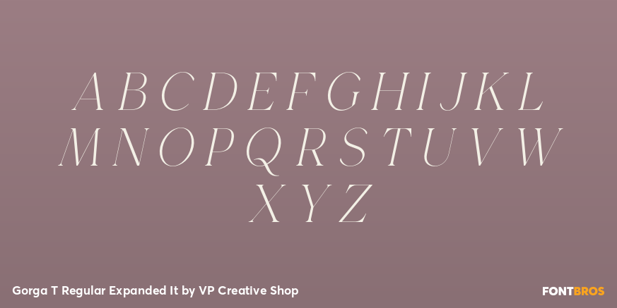 Gorga T Regular Expanded It Font Poster #2
