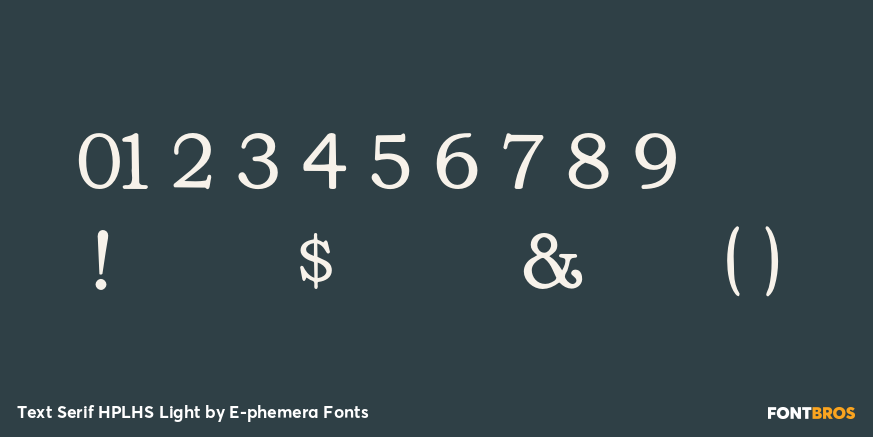 Text Serif HPLHS Light Font Poster #4