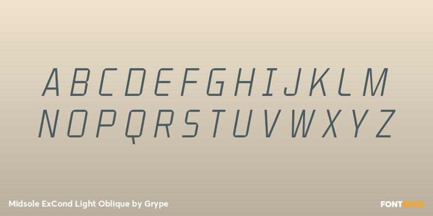 Midsole ExCond Light Oblique Font Poster #2