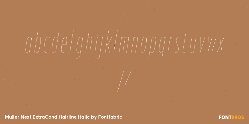 Muller Next ExtraCond Hairline Italic Font Poster #3