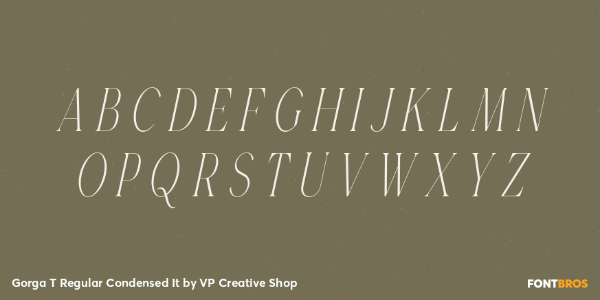 Gorga T Regular Condensed It Font Poster #2