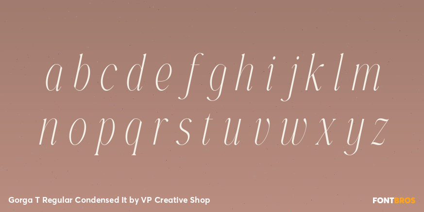 Gorga T Regular Condensed It Font Poster #3