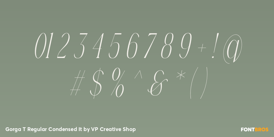 Gorga T Regular Condensed It Font Poster #4