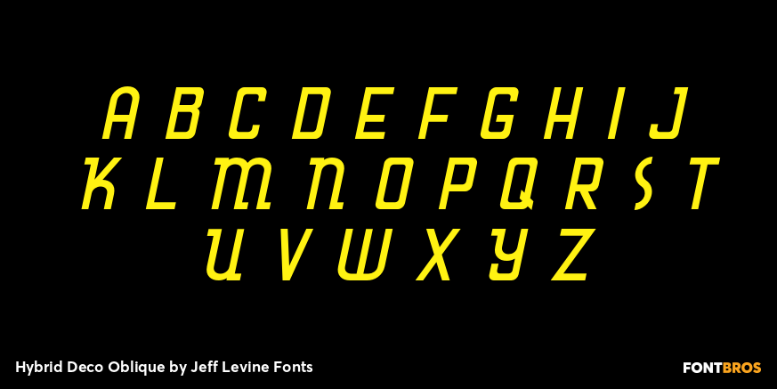 Hybrid Deco Oblique Font Poster #1