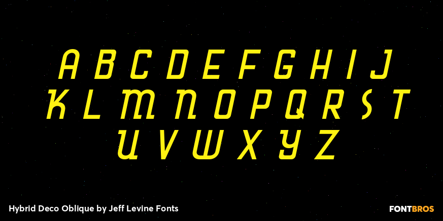 Hybrid Deco Oblique Font Poster #1