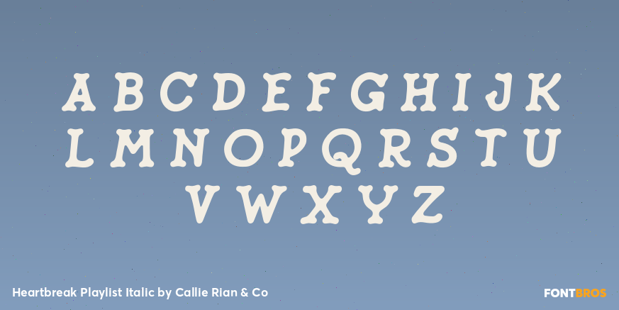 Heartbreak Playlist Italic Font Poster #2