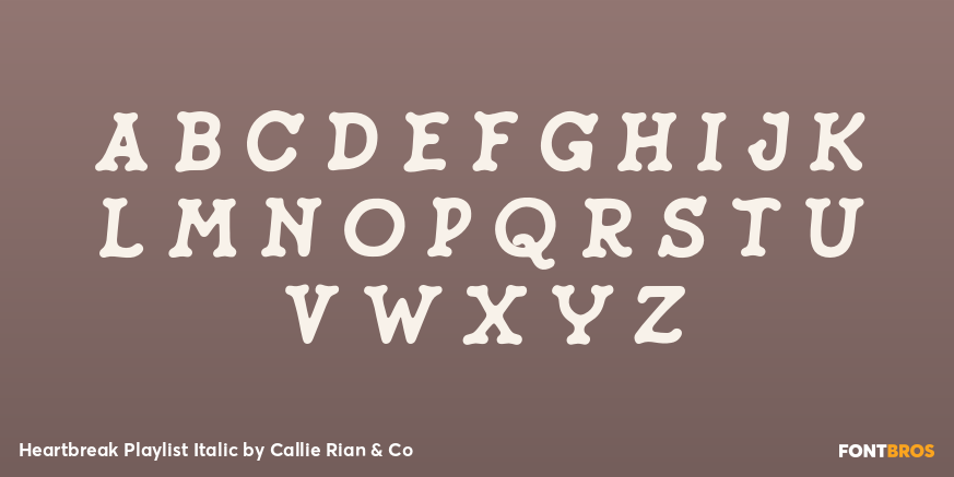 Heartbreak Playlist Italic Font Poster #1