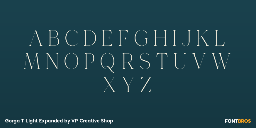 Gorga T Light Expanded Font Poster #2