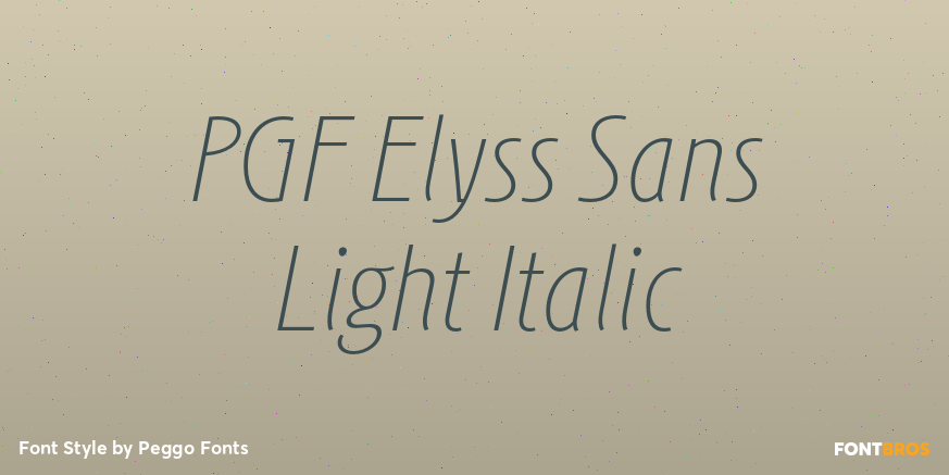 PGF Elyss Sans Light Italic Poster