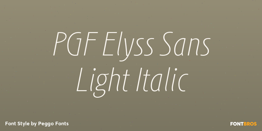 PGF Elyss Sans Light Italic Poster