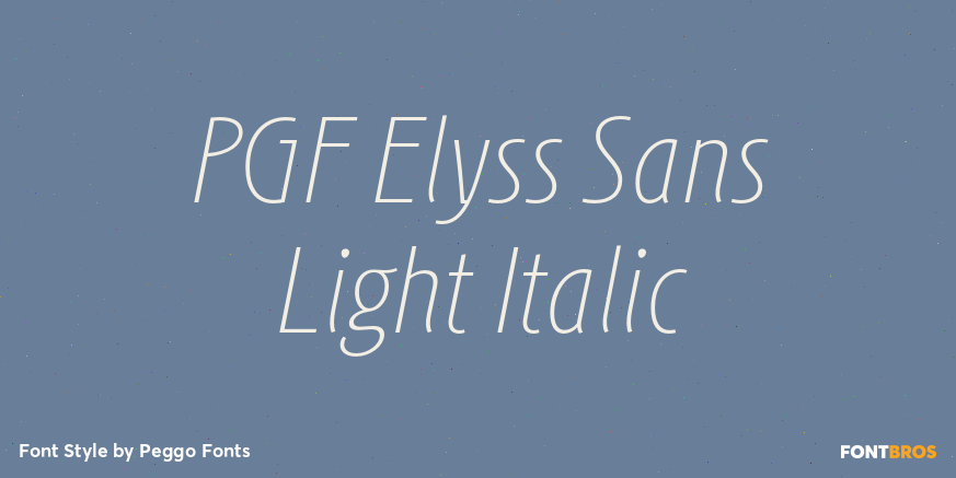 PGF Elyss Sans Light Italic Poster