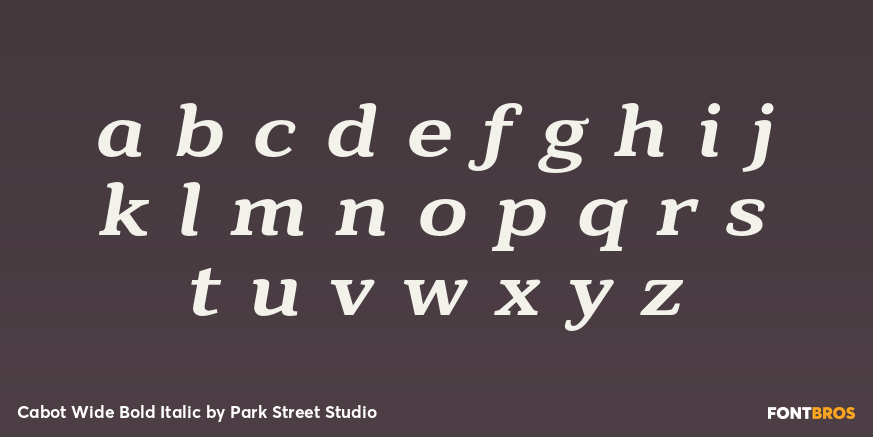 Cabot Wide Bold Italic Font Poster #1