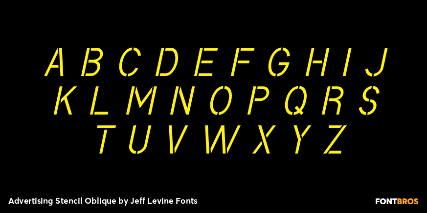 Advertising Stencil Oblique Font Poster #2