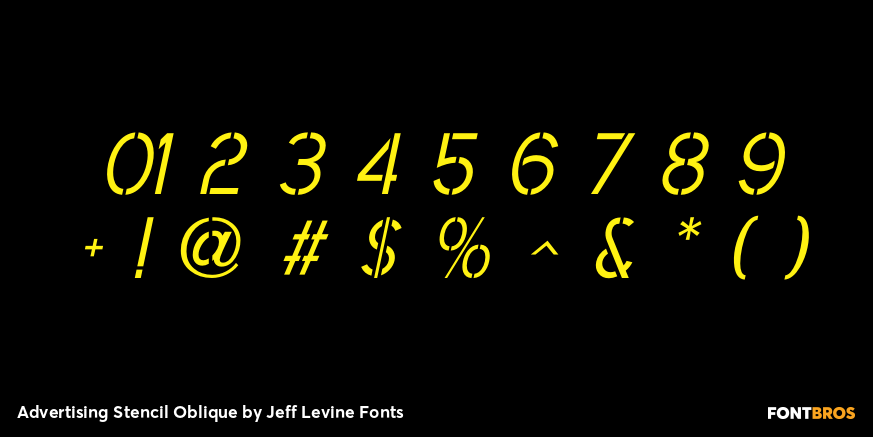 Advertising Stencil Oblique Font Poster #4